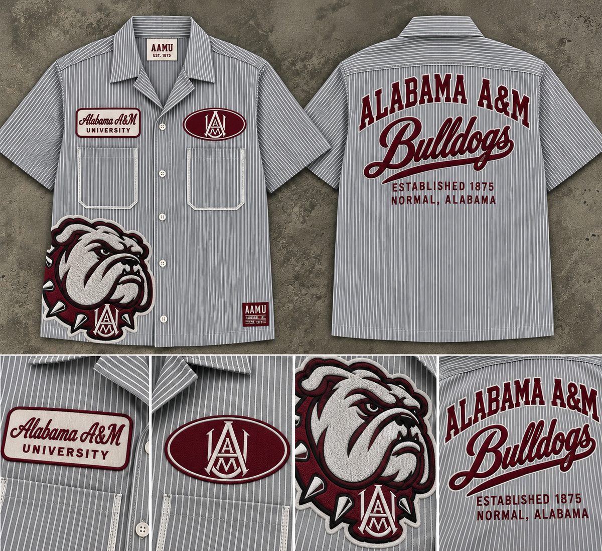 A&M bulldog button up