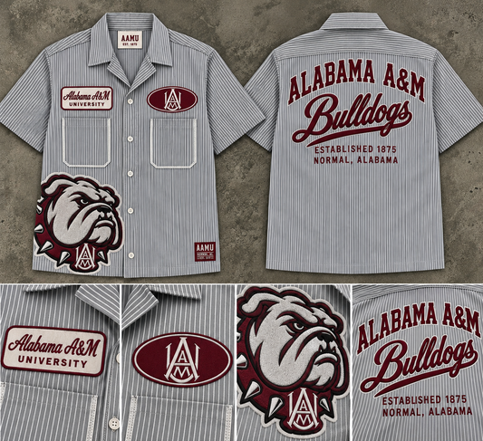 A&M bulldog button up
