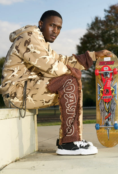 Pole dancer multi brown sweatsuit